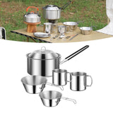Maxbell Cooking Pot Camping Equipment Accessories Stackable Portable for Picnic 6pcs