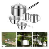 Maxbell Cooking Pot Camping Equipment Accessories Stackable Portable for Picnic 6pcs