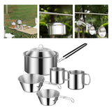 Maxbell Cooking Pot Camping Equipment Accessories Stackable Portable for Picnic 6pcs