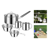 Maxbell Cooking Pot Camping Equipment Accessories Stackable Portable for Picnic 6pcs