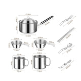 Maxbell Cooking Pot Camping Equipment Accessories Stackable Portable for Picnic 10pcs