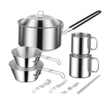 Maxbell Cooking Pot Camping Equipment Accessories Stackable Portable for Picnic 10pcs