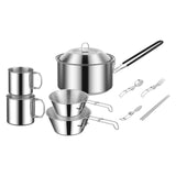Maxbell Cooking Pot Camping Equipment Accessories Stackable Portable for Picnic 10pcs