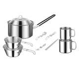 Maxbell Cooking Pot Camping Equipment Accessories Stackable Portable for Picnic 10pcs