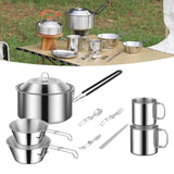 Maxbell Cooking Pot Camping Equipment Accessories Stackable Portable for Picnic 10pcs