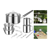 Maxbell Cooking Pot Camping Equipment Accessories Stackable Portable for Picnic 10pcs