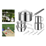 Maxbell Cooking Pot Camping Equipment Accessories Stackable Portable for Picnic 10pcs