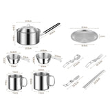 Maxbell Cooking Pot Camping Equipment Accessories Stackable Portable for Picnic 12pcs