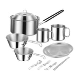 Maxbell Cooking Pot Camping Equipment Accessories Stackable Portable for Picnic 12pcs