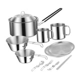 Maxbell Cooking Pot Camping Equipment Accessories Stackable Portable for Picnic 12pcs