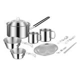 Maxbell Cooking Pot Camping Equipment Accessories Stackable Portable for Picnic 12pcs