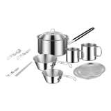 Maxbell Cooking Pot Camping Equipment Accessories Stackable Portable for Picnic 12pcs