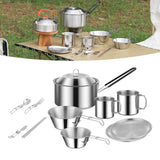 Maxbell Cooking Pot Camping Equipment Accessories Stackable Portable for Picnic 12pcs