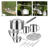 Maxbell Cooking Pot Camping Equipment Accessories Stackable Portable for Picnic 12pcs