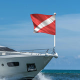 Maxbell Diver Down Flag with Removable Pole Portable Dive Marker for Free Diving