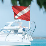 Maxbell Diver Down Flag with Removable Pole Portable Dive Marker for Free Diving