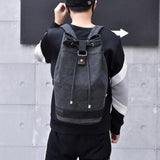 Maxbell Men's Canvas Backpack Rucksack Laptop Backpack for Mountaineering Hiking Black L