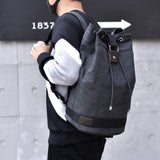 Maxbell Men's Canvas Backpack Rucksack Laptop Backpack for Mountaineering Hiking Black L