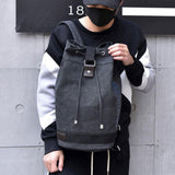 Maxbell Men's Canvas Backpack Rucksack Laptop Backpack for Mountaineering Hiking Black L