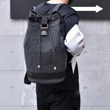 Maxbell Men's Canvas Backpack Rucksack Laptop Backpack for Mountaineering Hiking Black L