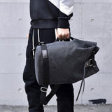 Maxbell Men's Canvas Backpack Rucksack Laptop Backpack for Mountaineering Hiking Black S