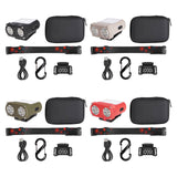 Maxbell Mini LED Headlamp Flashlight Body Sensor Lightweight with Head Strap Bright Black