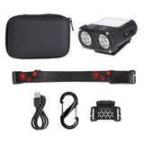 Maxbell Mini LED Headlamp Flashlight Body Sensor Lightweight with Head Strap Bright Black