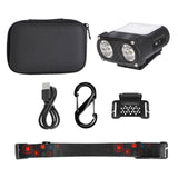 Maxbell Mini LED Headlamp Flashlight Body Sensor Lightweight with Head Strap Bright Black