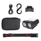 Maxbell Mini LED Headlamp Flashlight Body Sensor Lightweight with Head Strap Bright Black