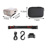 Maxbell Mini LED Headlamp Flashlight Body Sensor Lightweight with Head Strap Bright Khaki