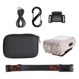 Maxbell Mini LED Headlamp Flashlight Body Sensor Lightweight with Head Strap Bright Khaki