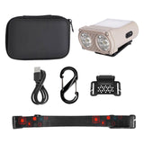 Maxbell Mini LED Headlamp Flashlight Body Sensor Lightweight with Head Strap Bright Khaki
