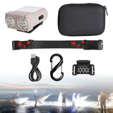 Maxbell Mini LED Headlamp Flashlight Body Sensor Lightweight with Head Strap Bright Khaki