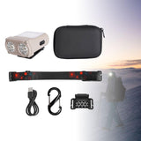 Maxbell Mini LED Headlamp Flashlight Body Sensor Lightweight with Head Strap Bright Khaki