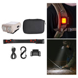 Maxbell Mini LED Headlamp Flashlight Body Sensor Lightweight with Head Strap Bright Khaki