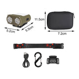 Maxbell Mini LED Headlamp Flashlight Body Sensor Lightweight with Head Strap Bright Green
