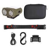 Maxbell Mini LED Headlamp Flashlight Body Sensor Lightweight with Head Strap Bright Green