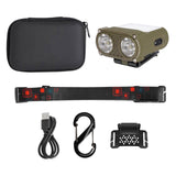 Maxbell Mini LED Headlamp Flashlight Body Sensor Lightweight with Head Strap Bright Green