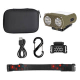 Maxbell Mini LED Headlamp Flashlight Body Sensor Lightweight with Head Strap Bright Green