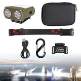 Maxbell Mini LED Headlamp Flashlight Body Sensor Lightweight with Head Strap Bright Green