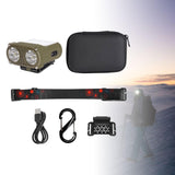 Maxbell Mini LED Headlamp Flashlight Body Sensor Lightweight with Head Strap Bright Green