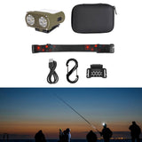 Maxbell Mini LED Headlamp Flashlight Body Sensor Lightweight with Head Strap Bright Green