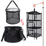Maxbell with Mesh Cloth Bucket Collapsible Bucket 30L Water Basin for Fishing Hiking