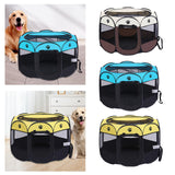 Maxbell Oxford Cloth Foldable Pet Playpen Zippered Mesh for Rabbit Kitten Cat Coffee Beige