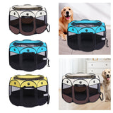 Maxbell Oxford Cloth Foldable Pet Playpen Zippered Mesh for Rabbit Kitten Cat Coffee Beige