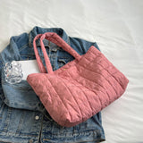 Maxbell Quilted Shoulder Bag Lightweight Handbag Soft for Daily Wear Work Dating Pink