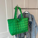 Maxbell Quilted Shoulder Bag Lightweight Handbag Soft for Daily Wear Work Dating Green
