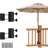 Maxbell 2Pcs Parasol Base Metal Clamp Courtyard Fishing Pole Umbrella Holder Stand