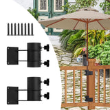 Maxbell 2Pcs Parasol Base Metal Clamp Courtyard Fishing Pole Umbrella Holder Stand