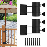 Maxbell 2Pcs Parasol Base Metal Clamp Courtyard Fishing Pole Umbrella Holder Stand